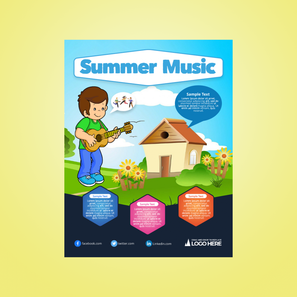 plantilla de folleto musical de verano