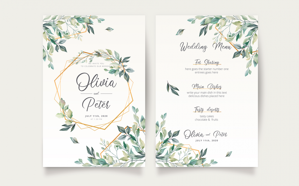 mariage program mock up