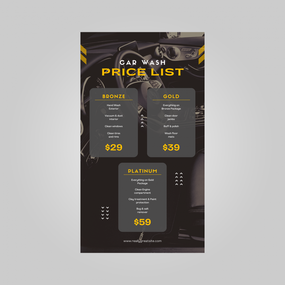 price list canva template