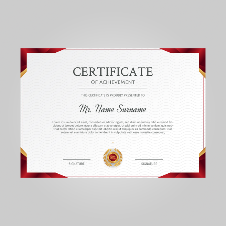 elegant certificat of achievement
