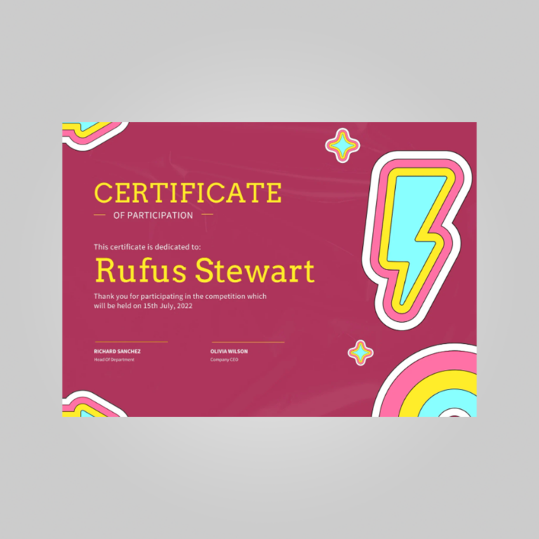 colorful certificat template