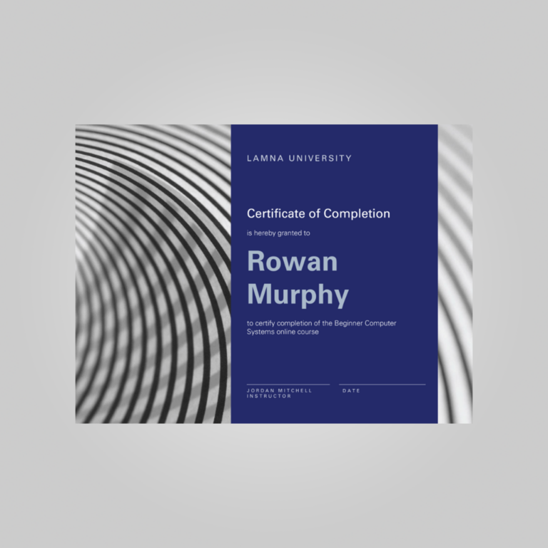 dark blue certificate template