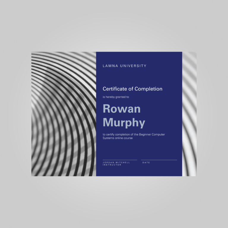 dark blue certificat template