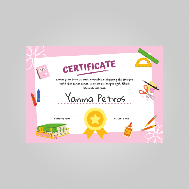 school certificate free template