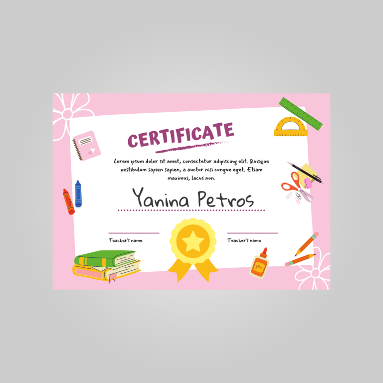 certificate of participation design for kids