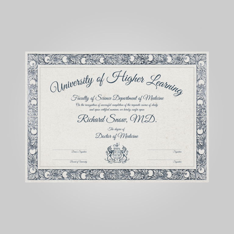 university exclusive certificat template