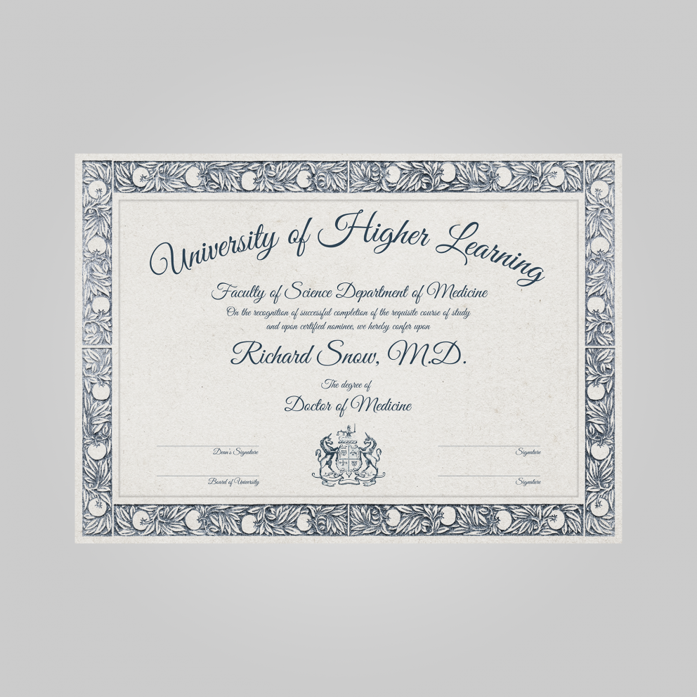 university exclusive zertifikat template