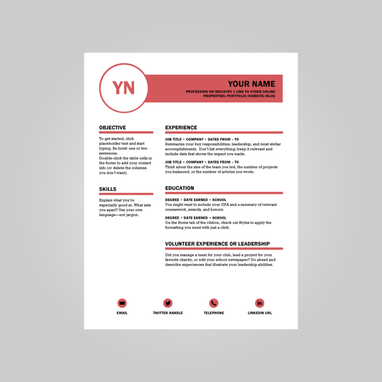 word free resume template