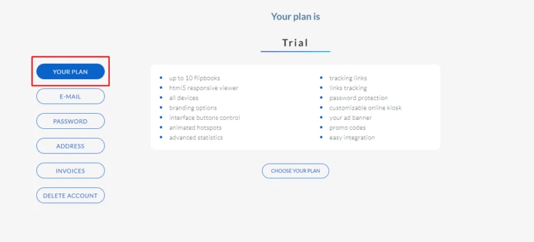 your plan tab