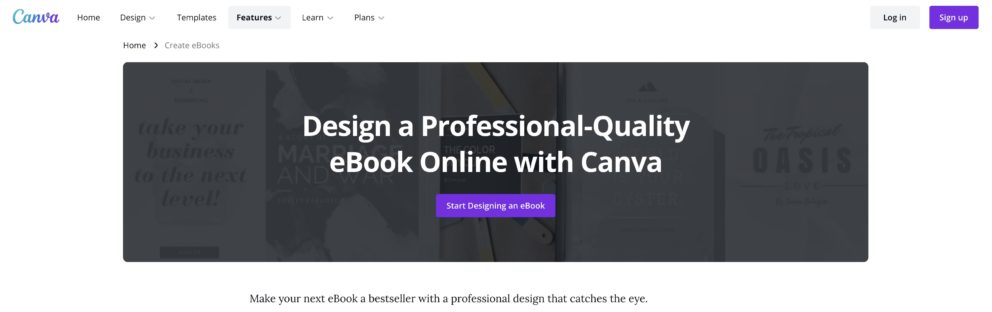 Free eBook template from Canva