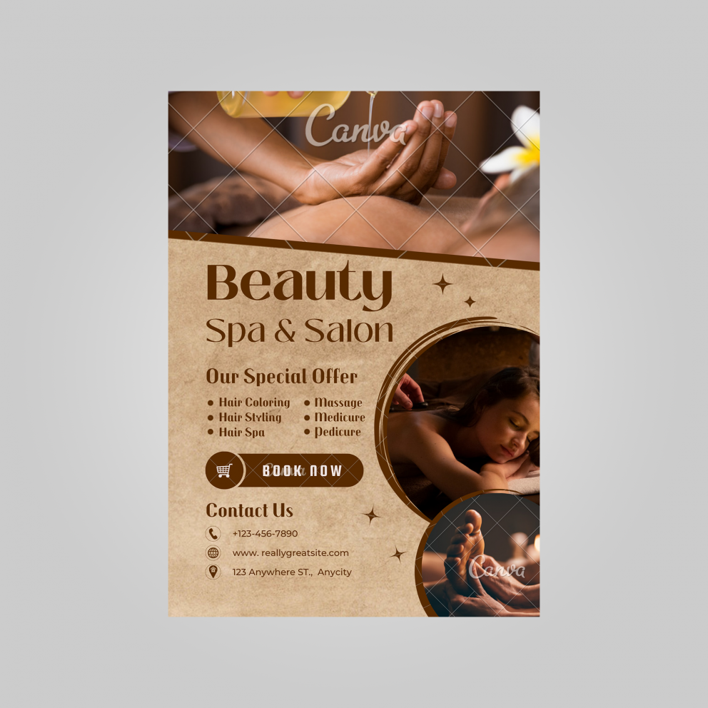 folleto de spa de belleza