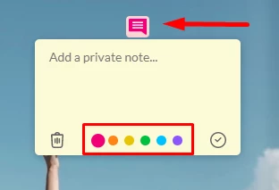 customize a private note