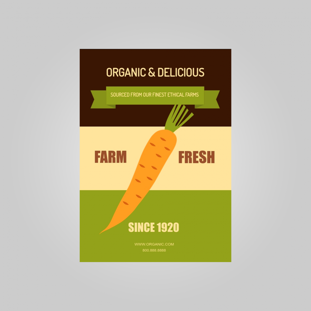 plantilla de folleto orgánico y delicioso