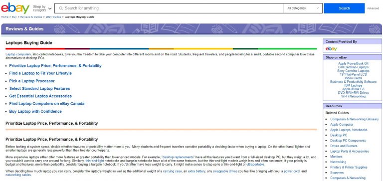 ebay laptop buyers guide