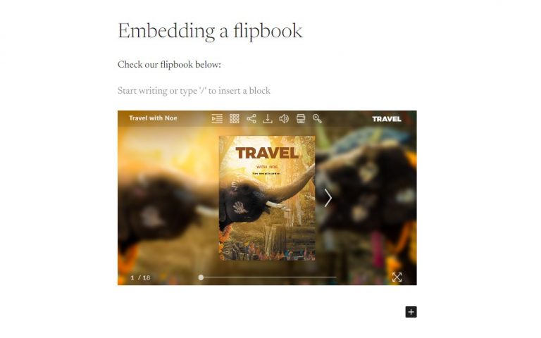 flipbook incrustarded in wordpress