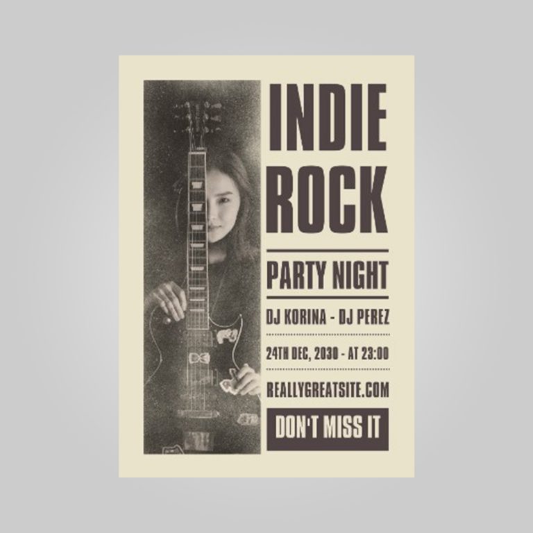 affiche de zine de rock indie 