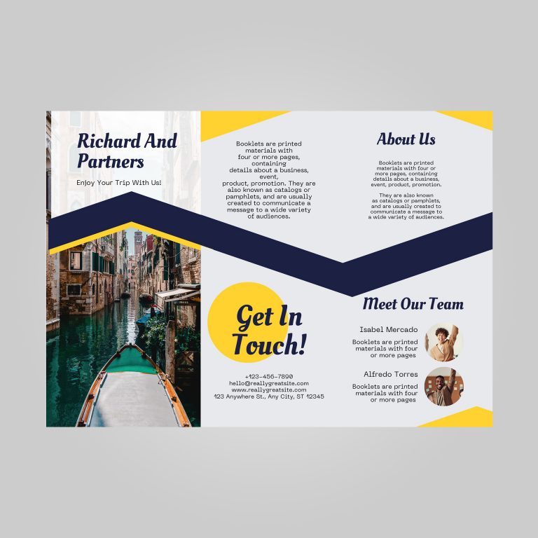 trifold bank brochure