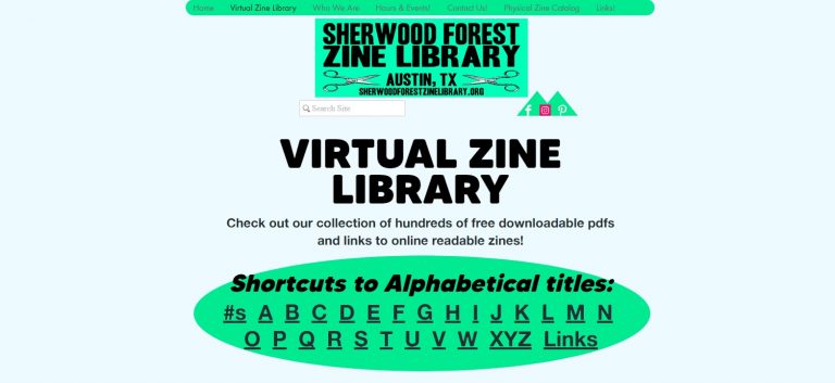 bibliothèque en ligne de zines