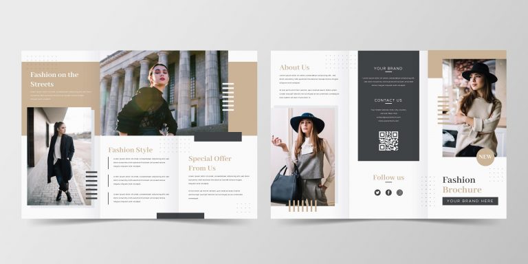 Plantilla de Diseñador de Búsqueda Usa Folleto de Boutique