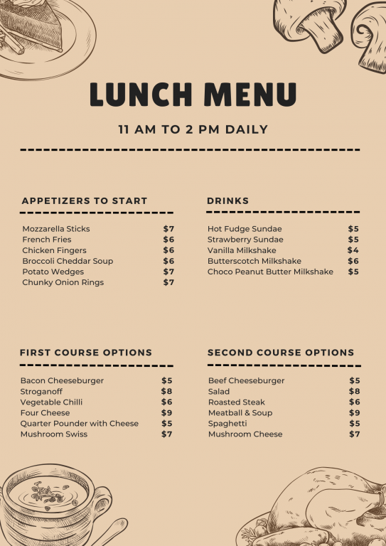 illustration menu template