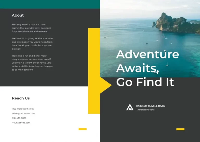 cover page of travel brochure template