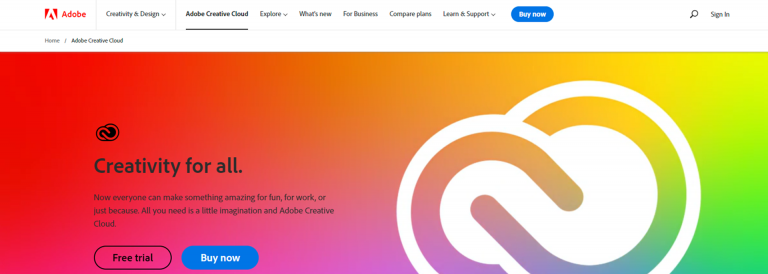 sitio web de creative cloud