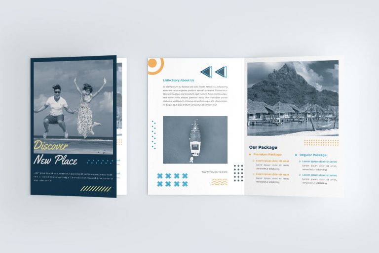 brochure pliante grise