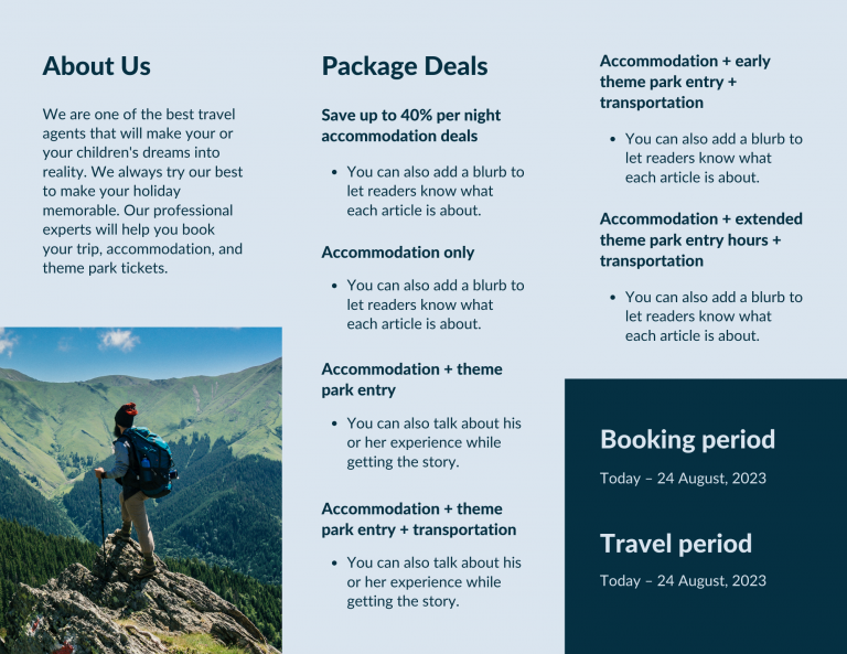 green travel brochure canva