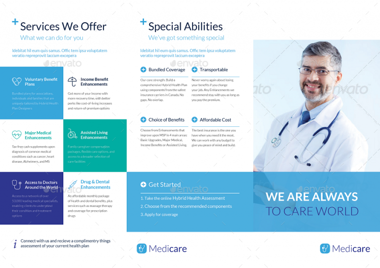 modèle de brochure médicale bleue