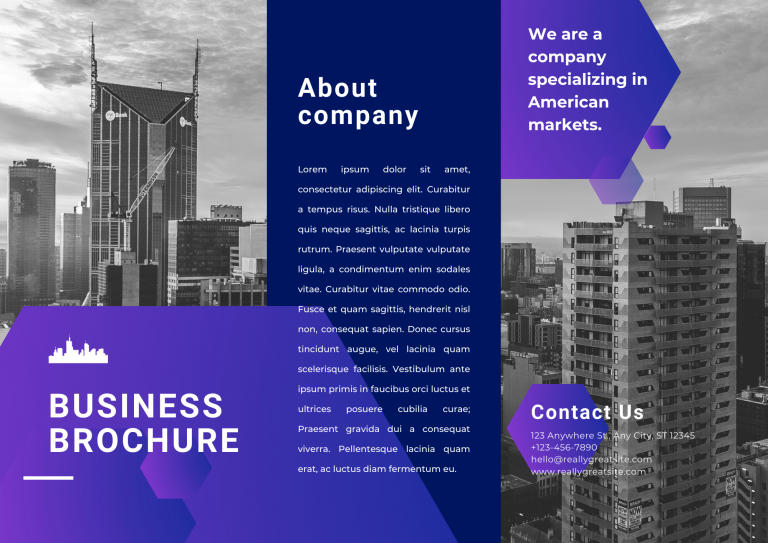 dark blue business brochure