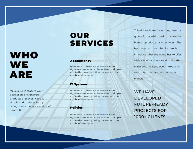 blue business brochure