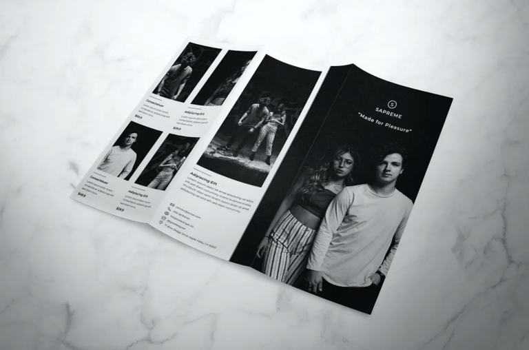 black and white brochure template