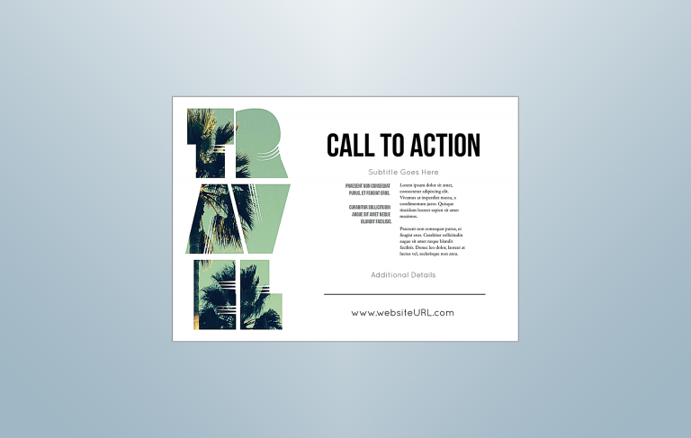 modèle de carte postale d'appel à l'action