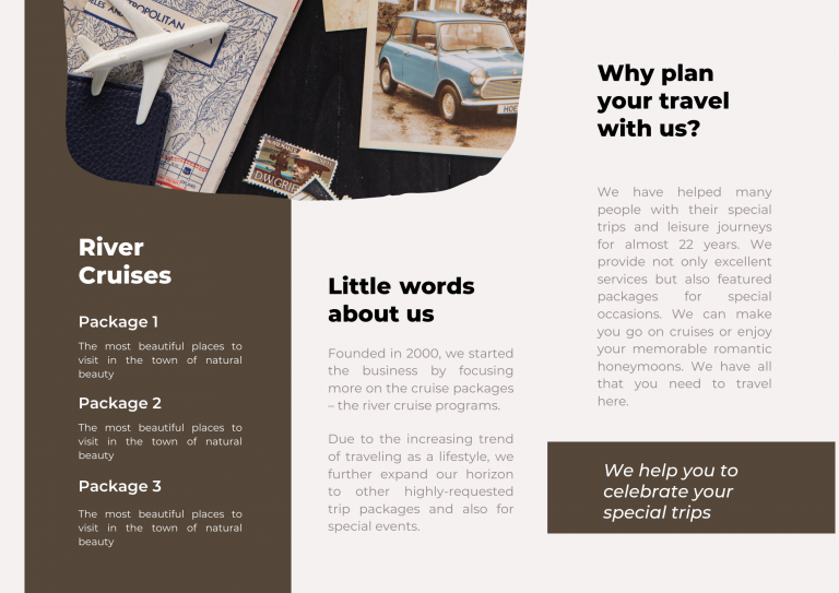 brown trifold brochure template