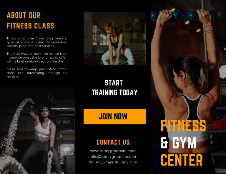 free brochure template fitness