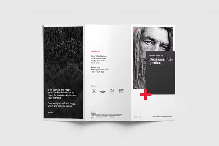 black and white indesign brochure