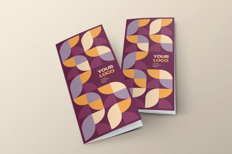 geometric tri fold brochure template