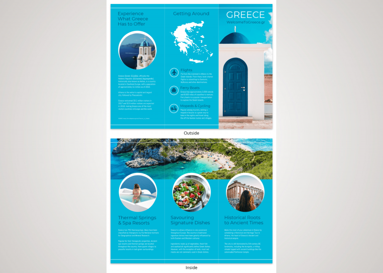 folleto de viajes a grecia