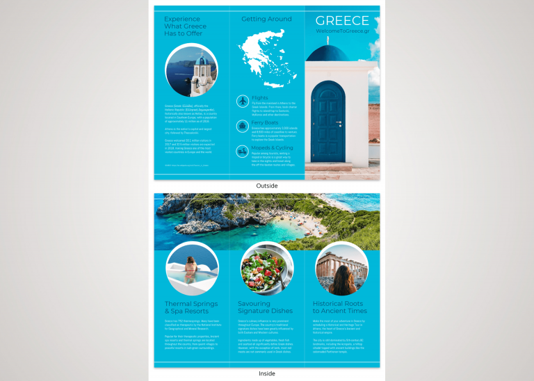 brochure de voyage en grèce