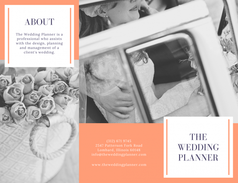 orange wedding brochure