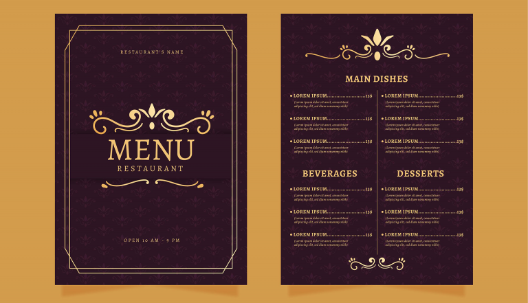 przykład menu