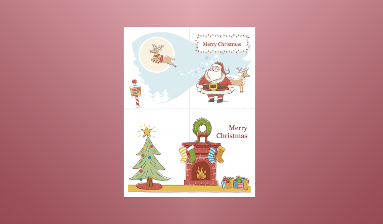 christmas card template word