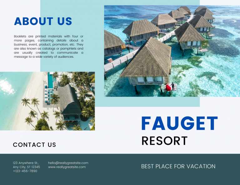 minimalist resort brochure