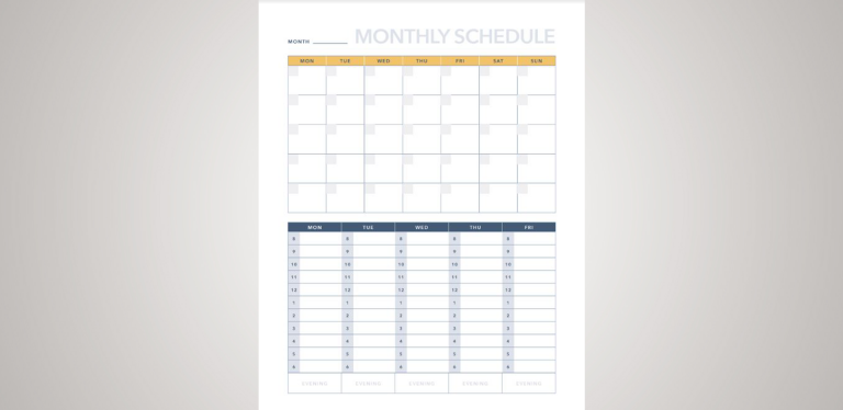 plantilla de calendario mensual
