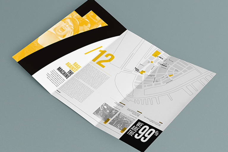 business orange tri fold brochure