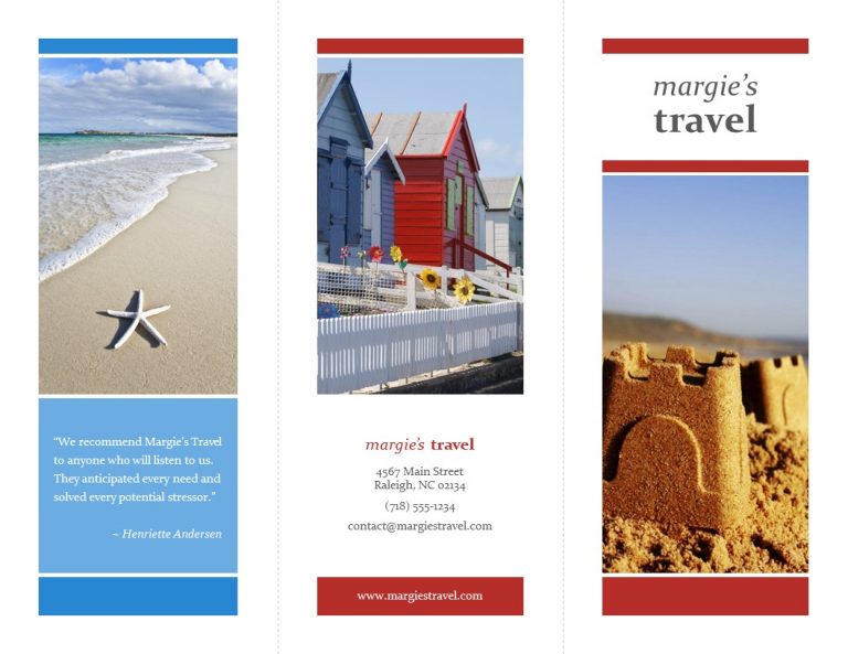 red modern travel brochure
