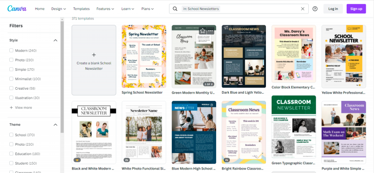 school newsletter templates canva