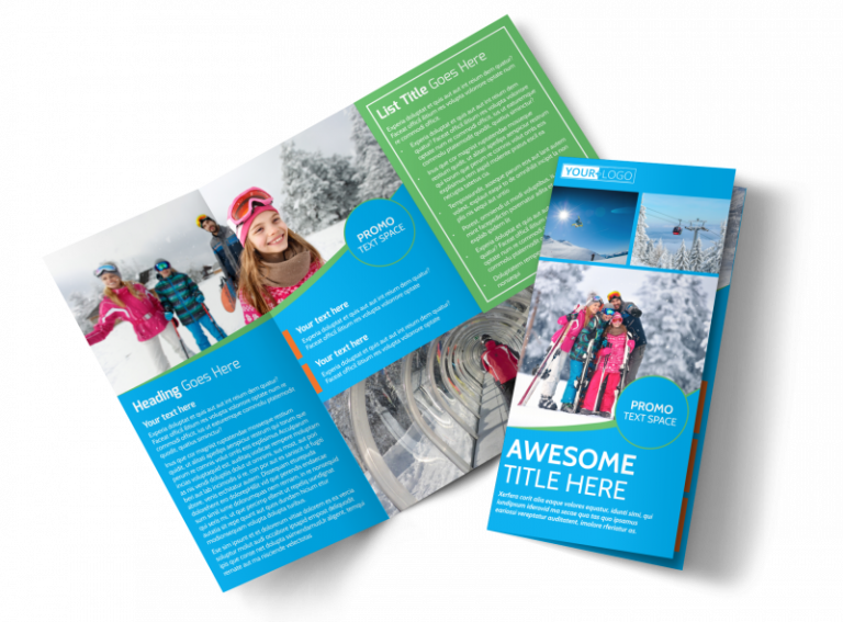 szablon broszury turystycznej dla narciarzy