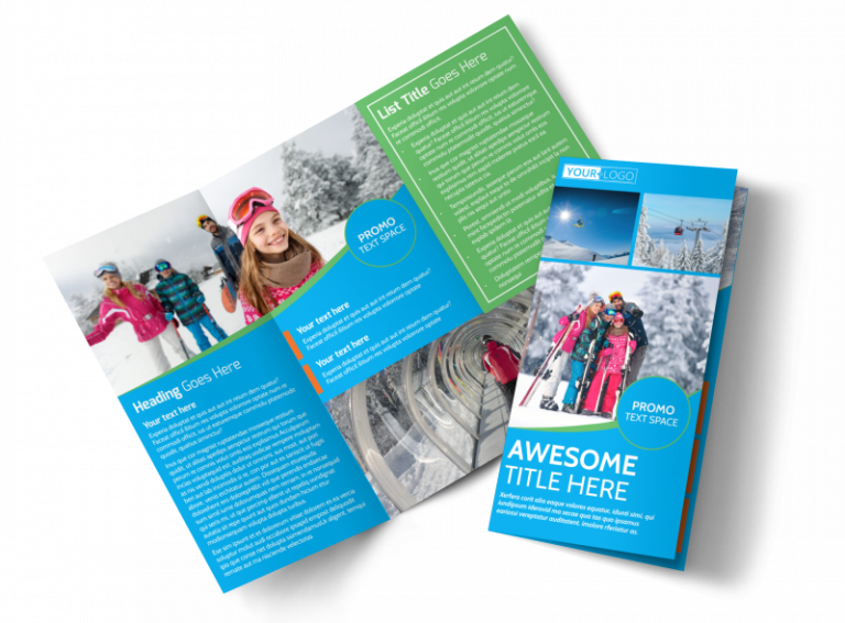 modèle de brochure de voyage au ski