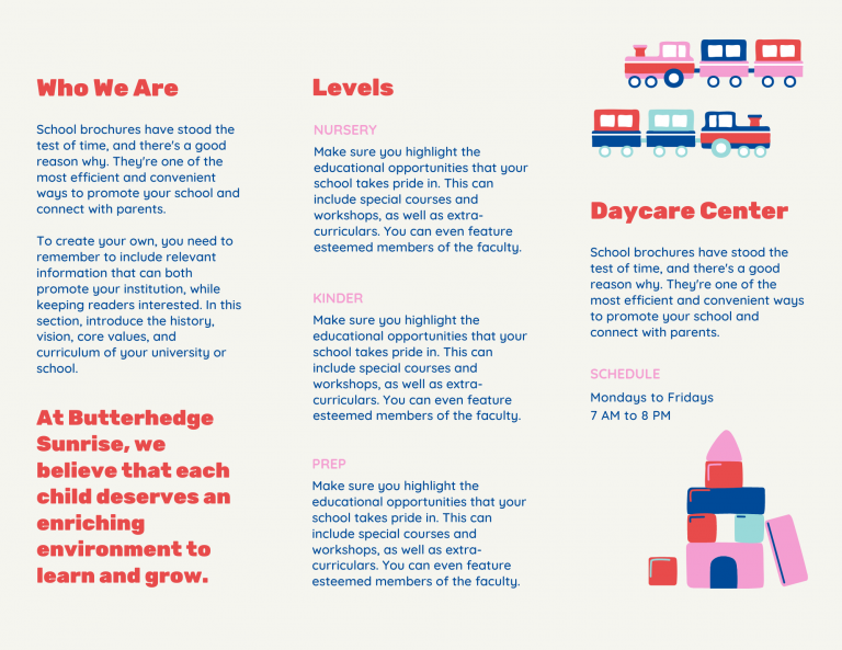 preschool brochure template